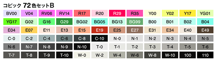 Netshop.Too - コピッククラシック 72色セット B: コピック