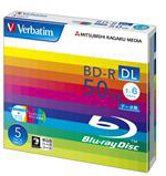 Verbatim データ用BD-R DL 50GB 6倍速 5枚入 DBR50RP5V1