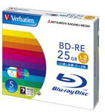 Verbatim データ用BD-RE 25GB 2倍速 5枚入 DBE25NP5V1