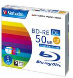 Verbatim データ用BD-RE DL 50GB 2倍速 5枚入 DBE50NP5V1