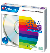 Verbatim データ用CD-RW 700MB 12倍速 5枚入 SW80EU5V1