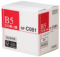 CANON 高白色用紙 GF-C081 B5 500枚×5冊（1箱）